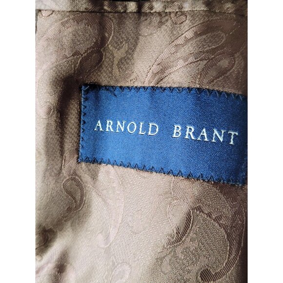 Vintage Arnold Brant Men's Brown Cashmere Mink Blazer Jacket Tag 46L 2 Button - Picture 9 of 16